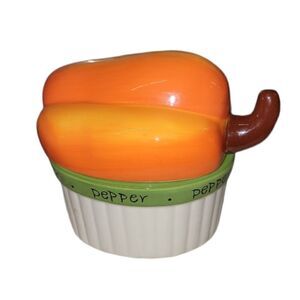 Orange Pepper Small Casserole Dish